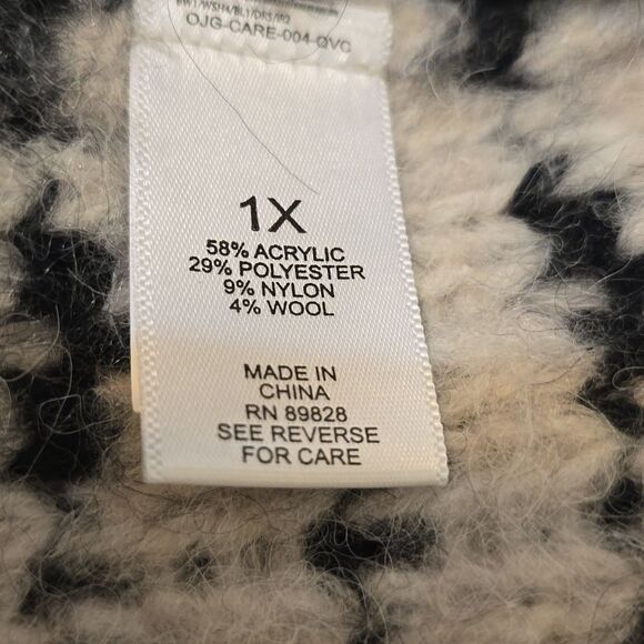 LOGO LORI GOLDSTEIN PLAID SWEATER 1X - Picture 8 of 9